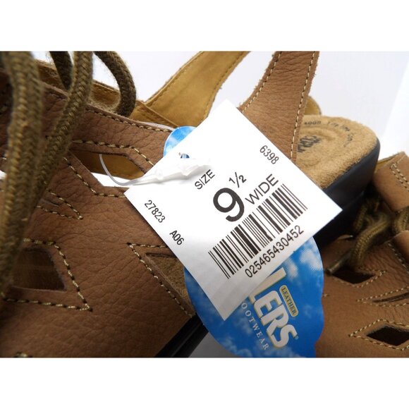 Cobbie Cuddlers Soft Leather Sandal Brown with Lace Tie size US 9.5W New - Picture 7 of 7